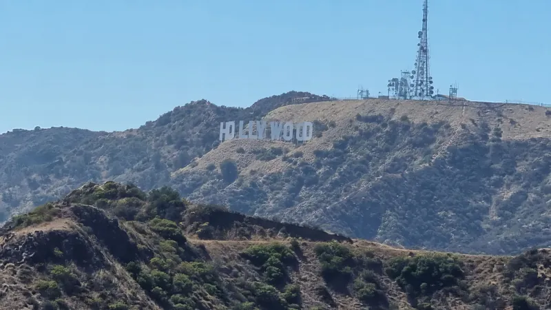 A stunning view of the iconic Hollywood Sign in Los Angeles, California.