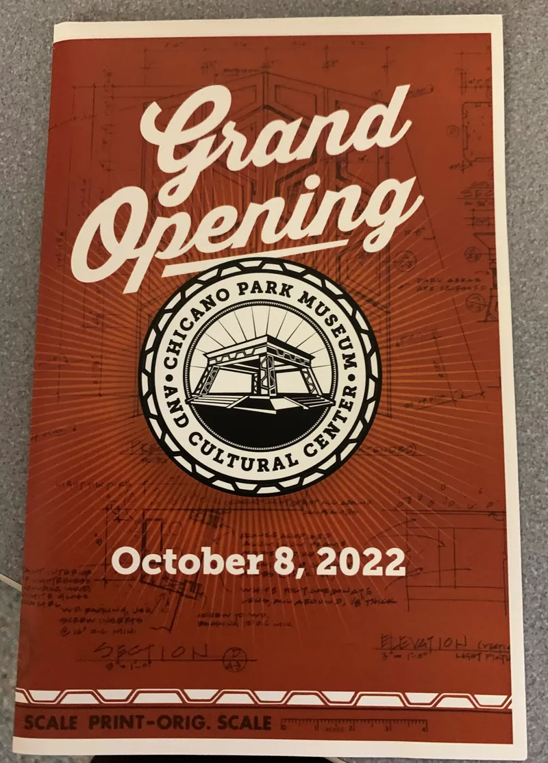 Program for the grand opening celebration of the Chicano Park Museum and Cultural Center on October 8, 2022