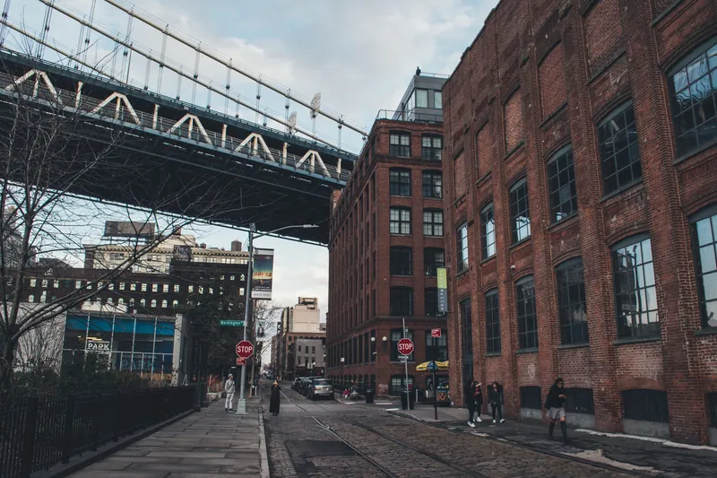 DUMBO's Industrial Landscape Between Bridges
