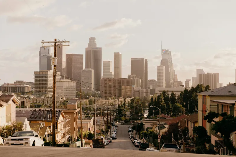 Melrose Avenue runs from the Paramount Pictures gates